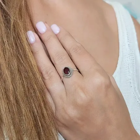 Bague Amandine Grenat - Vitalité et puissance du cœur