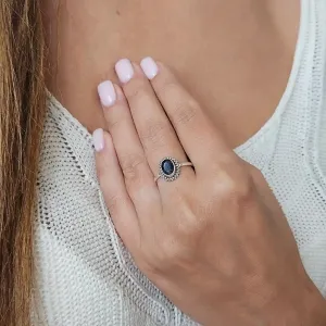 Bague Amandine Saphir Argent - Sagesse et clarté intérieure