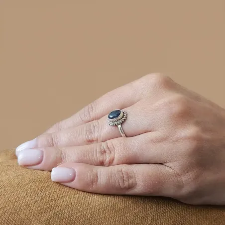 Bague Amandine Saphir Argent - Sagesse et clarté intérieure