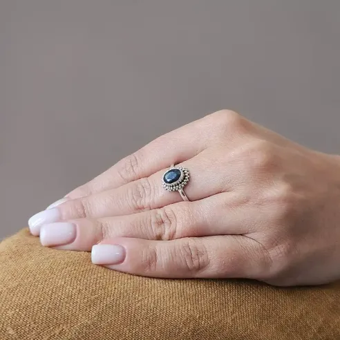 Bague Amandine Saphir Argent - Sagesse et clarté intérieure