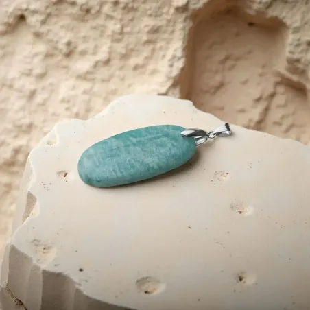 Pendentif Amazonite Grand Ovale – Sérénité & Expression