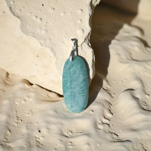 Pendentif Amazonite Grand Ovale – Sérénité & Expression