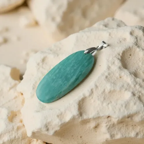 Pendentif Amazonite Grand Ovale – Sérénité & Expression