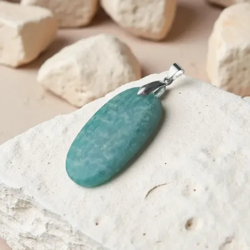 Pendentif Amazonite Ovale – Sérénité & Expression