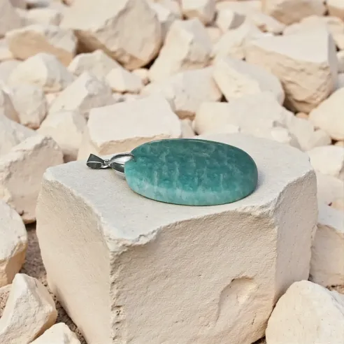 Pendentif Amazonite Ovale – Sérénité & Expression
