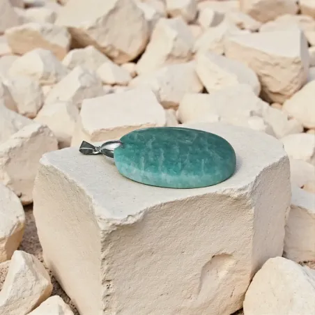Pendentif Amazonite Ovale – Sérénité & Expression