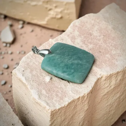 Pendentif Amazonite rectangle – Sérénité & Expression