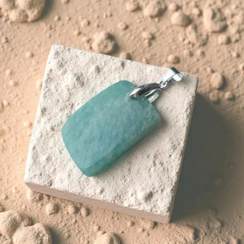 Pendentif Amazonite rectangle – Sérénité & Expression