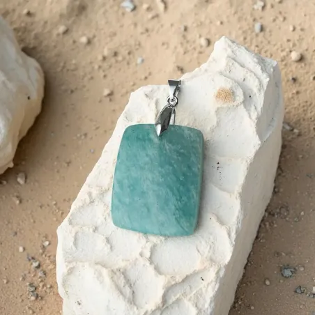 Pendentif Amazonite rectangle – Sérénité & Expression