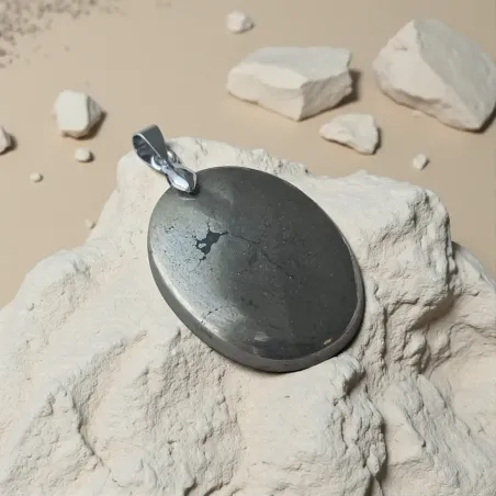 Pendentif Pyrite Ovale – Protection & Confiance Intérieure