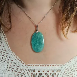 Pendentif Amazonite Grand Ovale – Sérénité & Expression