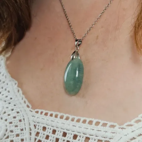 Pendentif Aigue-Marine Ovale – Expression Douce & Sérénité