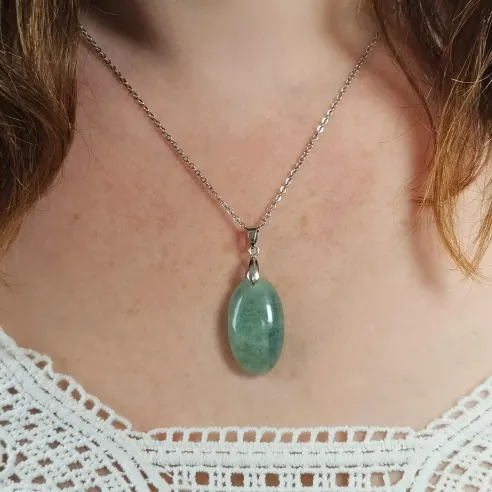 Pendentif Aigue-Marine Ovale – Expression Douce & Sérénité