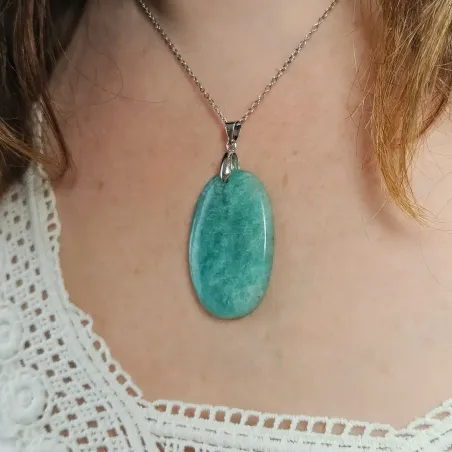 Pendentif Amazonite Ovale – Sérénité & Expression