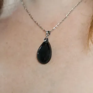 Pendentif Spinelle Noire goutte – Bouclier énergie & Ancrage