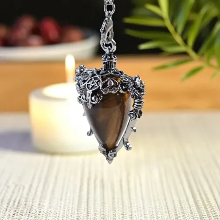 Pendule Witchy Oeil de Tigre – Protection, Intuition
