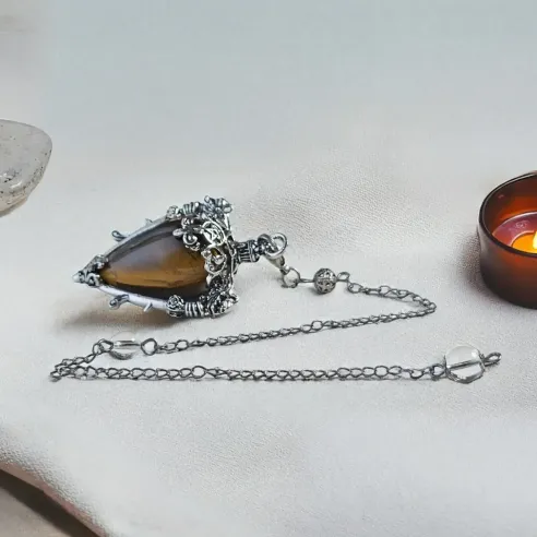 Pendule Witchy Oeil de Tigre – Protection, Intuition