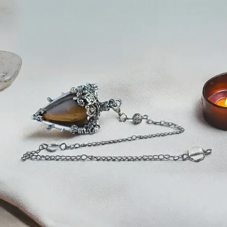 Pendule Witchy Oeil de Tigre – Protection, Intuition