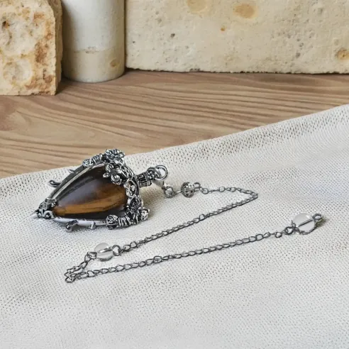 Pendule Witchy Oeil de Tigre – Protection, Intuition