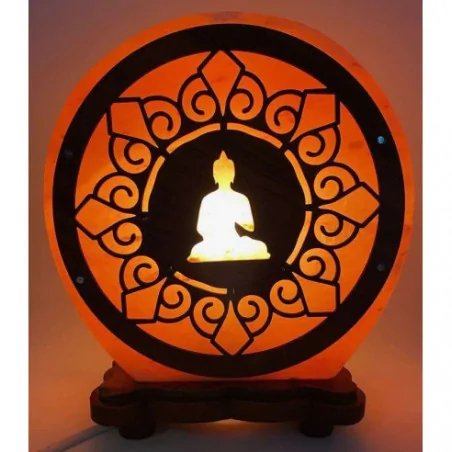 Lampe de sel Buddha Mandala – lumière zen sacrée