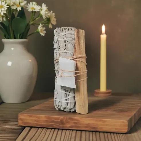 Trio sacré Sauge, Palo Santo & Cristal de Roche