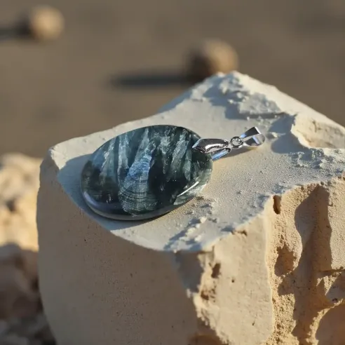 Pendentif Séraphinite Anayel – Connexion Angélique & Spirituel
