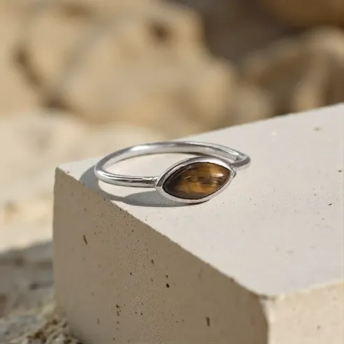 Bague Iris Oeil de Tigre – Ancrage & Protection Énergétique