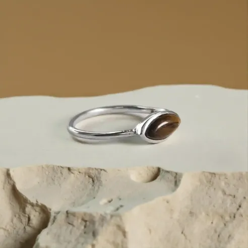 Bague Iris Oeil de Tigre – Ancrage & Protection Énergétique