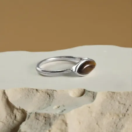 Bague Iris Oeil de Tigre – Ancrage & Protection Énergétique