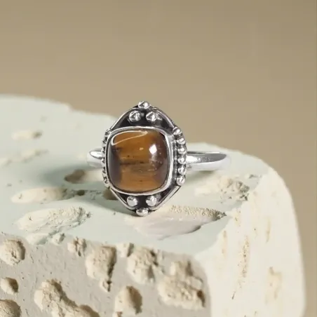 Bague Maelle Oeil de Tigre – Ancrage & Protection Énergétique