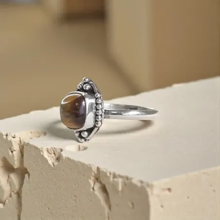 Bague Maelle Oeil de Tigre – Ancrage & Protection Énergétique