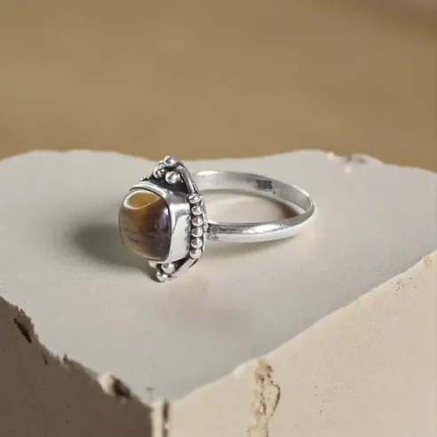 Bague Maelle Oeil de Tigre – Ancrage & Protection Énergétique