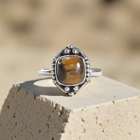 Bague Maelle Oeil de Tigre – Ancrage & Protection Énergétique