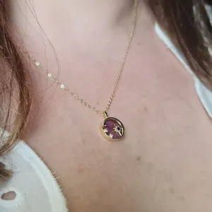 Collier Étoile en Argent Plaqué Or et Améthyste – Élégance & Mystère