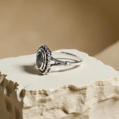Bague Rosëa Labradorite – Fine Rosace & Protection Intuitive