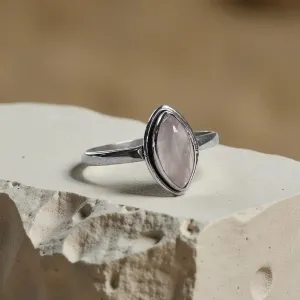 Bague Marquise Quartz Rose – Tendresse & Énergie du Cœur