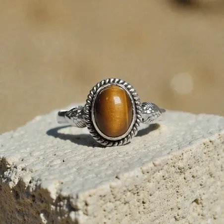 Bague Apolline Oeil de Tigre – Confiance & Énergie solaire