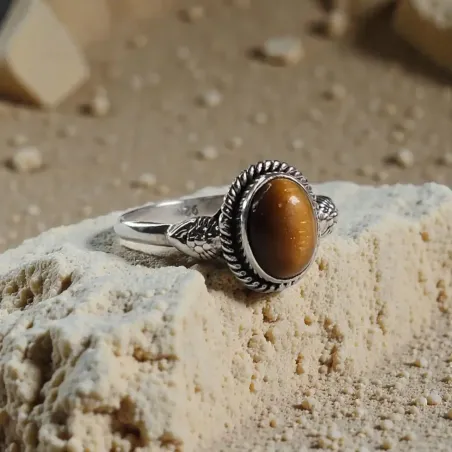 Bague Apolline Oeil de Tigre – Confiance & Énergie solaire