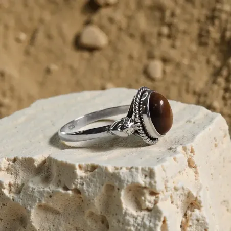 Bague Apolline Oeil de Tigre – Confiance & Énergie solaire