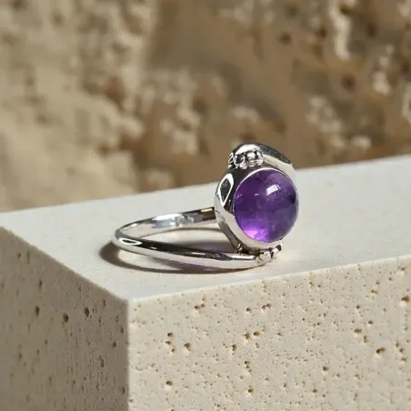 Bague Cléo Améthyste – Intuition & Sérénité Émotionnelle