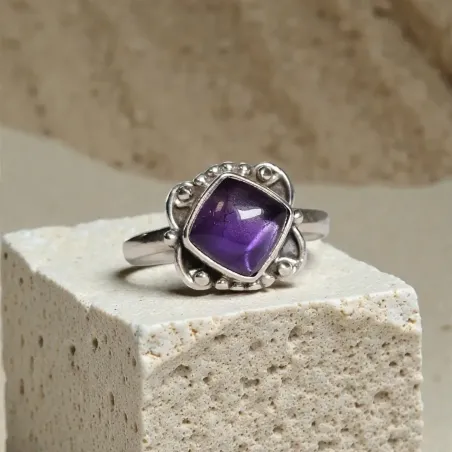 Bague Eron Améthyste – Calme Intérieur & Intuition