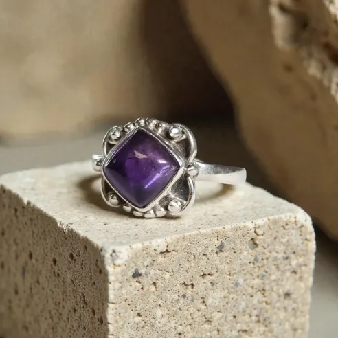 Bague Eron Améthyste – Calme Intérieur & Intuition