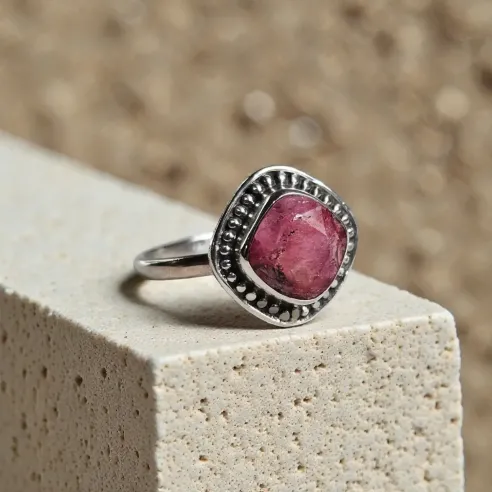 Bague Eron Rhodochrosite – Guérison du Cœur & Amour de Soi