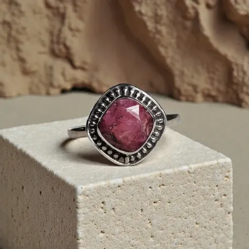 Bague Eron Rhodochrosite – Guérison du Cœur & Amour de Soi
