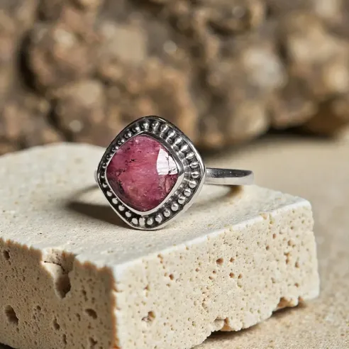 Bague Eron Rhodochrosite – Guérison du Cœur & Amour de Soi