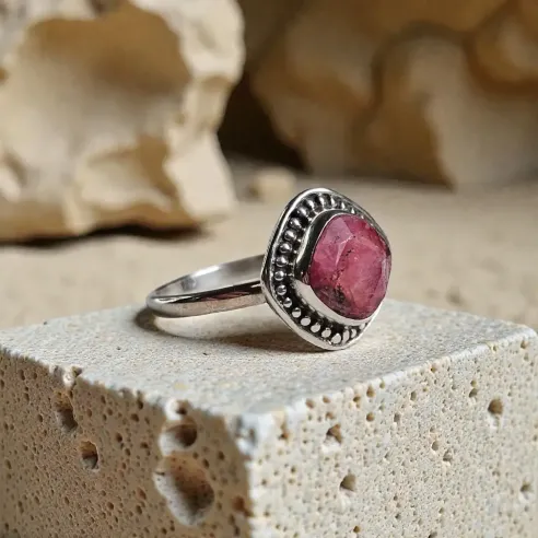 Bague Eron Rhodochrosite – Guérison du Cœur & Amour de Soi