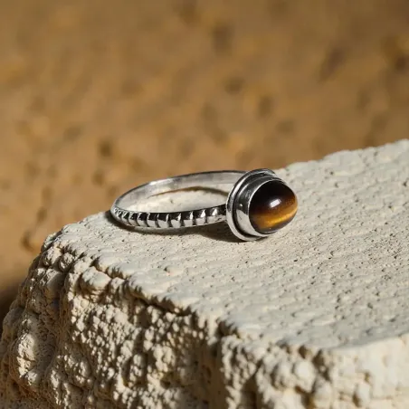 Bague Léonie Oeil de Tigre – Confiance & Protection Énergétique