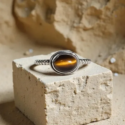 Bague Léonie Oeil de Tigre – Confiance & Protection Énergétique