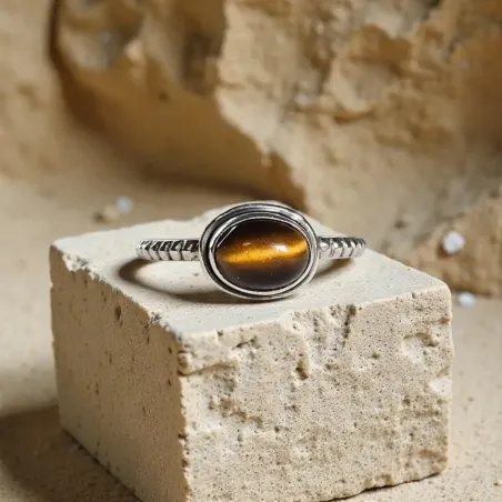 Bague Léonie Oeil de Tigre – Confiance & Protection Énergétique