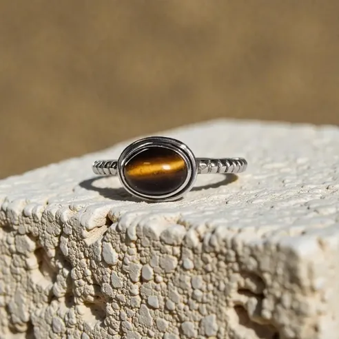 Bague Léonie Oeil de Tigre – Confiance & Protection Énergétique